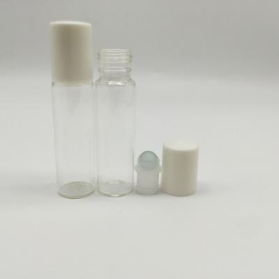 China Non Spill Custom Round 10ml Empty Clear Essential Oil Glass Roll On Bottle For Perfume for sale