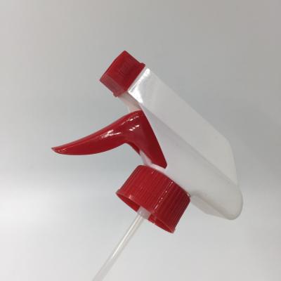 China Non Spill 28/400 Recyclable PP Square Spray White And Red Trigger For Household Detergent for sale