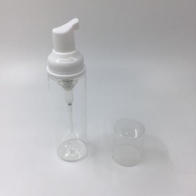 China Non Spill 2oz Foam Cosmetic Pump Bottle For Man Face Wash / PP Plastic Clear Foaming Spray Pump Bottle 60ml for sale