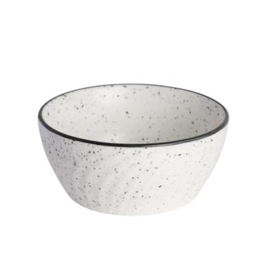 China SUSTAINABLE JINYUAN Customized Splatter Ink Design Ins Styles Ceramic Round Bowl Porcelain Rice Bowl Tableware for sale