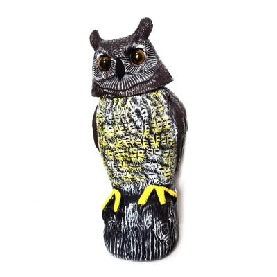 China Art Decor Solar Powered Owls To Scare Birds Turning Their Heads With Sound for sale