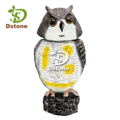 China Hot Viable Style Bird Rodents Hunting Plastic Decoy Eye Sunburst Owl Decoy with Noise for Farm and Home decotration for sale