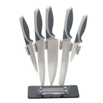 China Sustainable Five-piece Kitchen Knife Set With Plastic Handle for sale