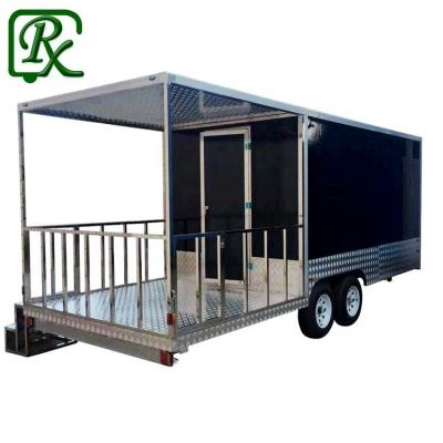 China New type vegetable processing factory food concession trailers with porch for sale for sale