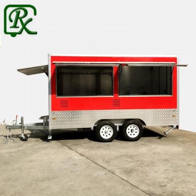 China Commercial Vegetable Processing Plant Coffee Food Carts Mobile Trailers Kitchen For Sale Fiberglass L385*w210*h210cm Sink+water Tap+ Disc Brake Pump for sale