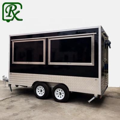 China Vegetable Processing Factory Used Mobile Food Kitchen Truck Trailer For Lease Electric Brake Selling Snack Fiberglass L385*w210*h210cm Sink+water Tap+ Pump for sale