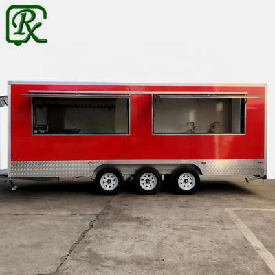 China Accepted Vegetable Processing Factory Drive Food Fryer Truck Trailer With Stove Griddle Vending Snacks Fiberglass Customized Color L580*w210*h210cm for sale