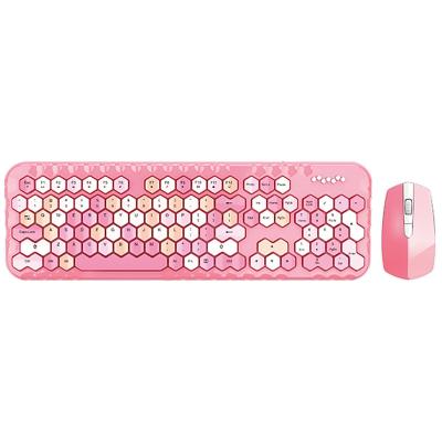 China 2.4g mix key wireless wireless mouse set 104 girls mouse 3d mouse fashion main design ultra-thin notebook outer keyboard mouse set for sale