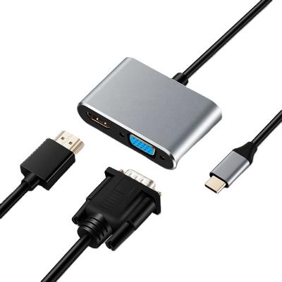 China Cheap MP3/MP4 player to hd vga usb 3.1 type c to hub hot sale usbc hd vga aluminum type c to hd vga adapter for sale