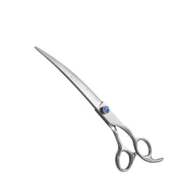 China Pet Hair Grooming Scissors 440C Curved Dog Grooming Scissors Curved Pet Curved Shears With Ergonomic Handle for sale