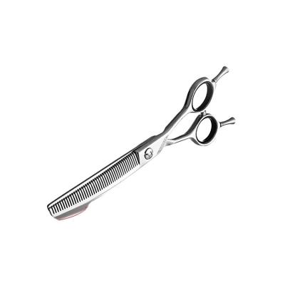 China Stocked Dog Curved Thinning Scissors Pet Grooming Curved Shears 440c Dog Chunker Scissors for sale