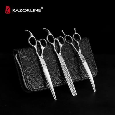 China Durable Stainless Steel Scissors Dog Grooming Shears Set Economical Home Use Pet Scissors Kit OEM Manufacturer for sale