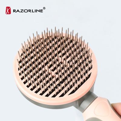 China Sustainable Pet Grooming Brush for Cats Pet Grooming Throwing Brush Cat Self Cleaning Slicker Brush for sale