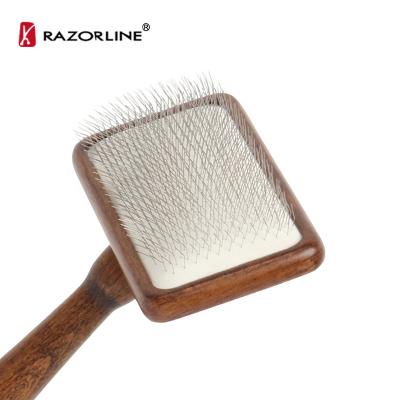 China Dog and Cat Brush Viable Pet Slicker Brush for Self-Cleaning Shedding and Grooming Brushes for Dogs Pet Comb for sale