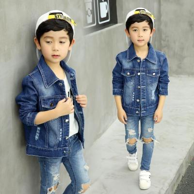 China 2018 Anti-wrinkle cheap kids in china boys jeans clothing tops jackets malaysia philippines fancy suits studded denim jacket for sale