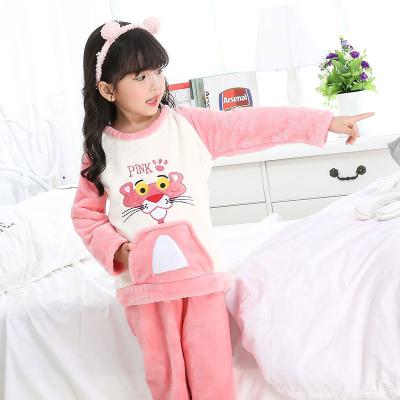 China Fashion Children Sleep Wear 2021 Winter Sleepwear Flannel Pajamas Thailand Boys Girls Suit Kids Christmas Pajamas for sale