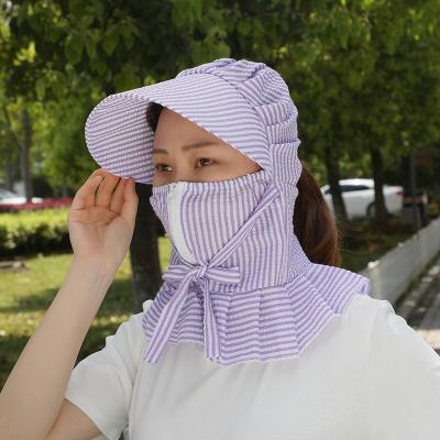 China Fashion Full Face Cover Device Bucket Sun Protection Checked Outdoor Fishing Hat With Neck Cover for sale