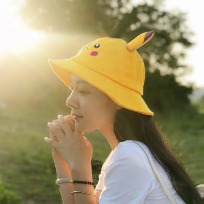 China Cute Image Style Korean Fashion Summer Sunscreen Parent-child Cartoon Sun Shade Fisherman Bucket Hat for sale