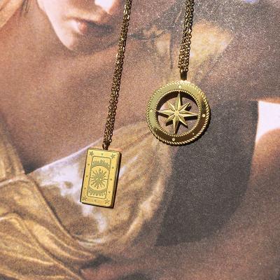 China FASHIONABLE No Fade Gold Plated Stainless Steel Necklace Custom Engraved Hexagram Design Pendant Necklace for sale