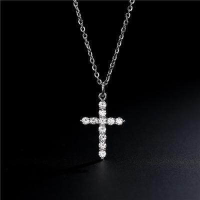 China FASHIONABLE Hiphop Christian High Quality Gold Plated Zircon Diamond Cross Pendant Necklace Cubic Iced Out Jesus Cross Necklace for sale