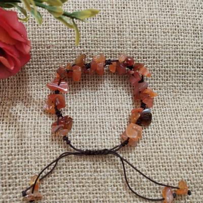 China FASHIONABLE high quality natural multi anklet chain bracelet layer stone rough agate crushed stone bracelet for sale