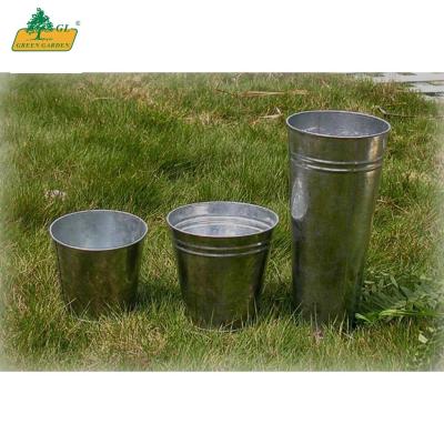 China Strong Hot Sale Products For Large Home And Outdoor Garden Planter Galvanized Planter Dia 15 X 25.5(H)cm for sale