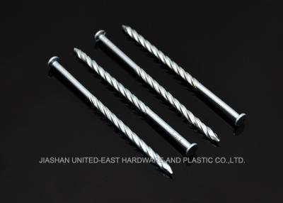 China Galvanized 5”X BWG6 Flat Head Nails , Resist Corrosion Screw Shank Nails for sale