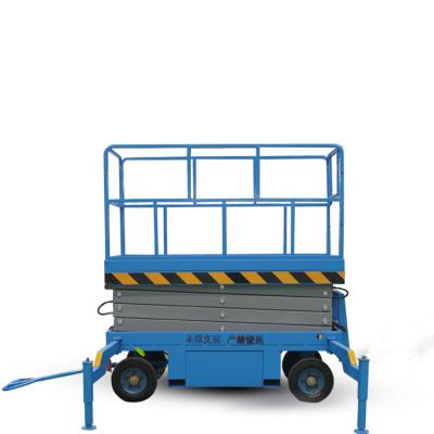 China Hydraulic Scissor Forklift Platform Aerial Work Truck Cargo Lift Widely Movable Lightweight Height 10m for sale