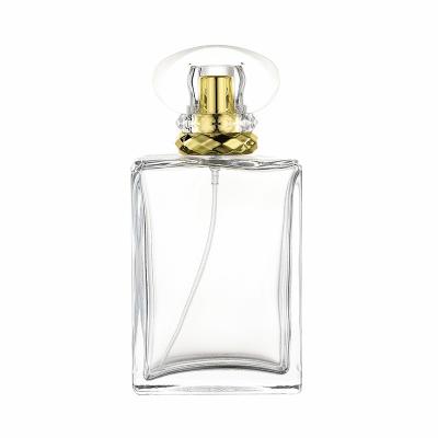 China New arrival style lucency square 100ml perfume bottle travel glass recyclable multifunctional spray bottle with cap for sale