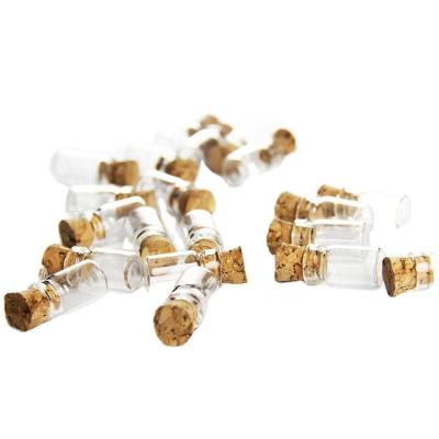 China 10x18mm mini 0.5ml cosmetic tubular glass vial with corks for sale