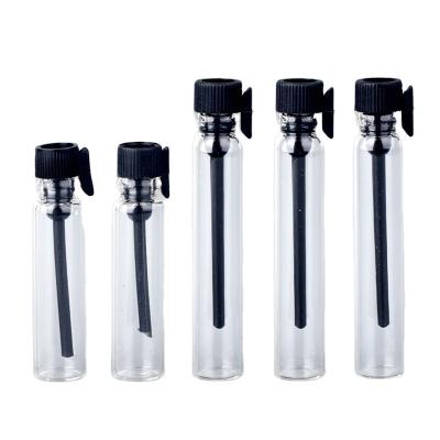 China Cosmetic Glass Tube Bottles Vials Drop Bottle Mini Glass Perfume Screen Printing Transparent Cosmetic 1ml 2ml 3ml Stick Essential Oil for sale