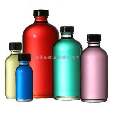 China Cosmetic 1/2, 1, 2, 4, 8, 16 oz USA Standard G.P.I 400 Screw Neck Boston Round Clear Glass Bottle With Cap for sale