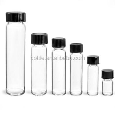 China Cosmetic empty glass bottles with screw top lids, clear vials for perfume oils for sale