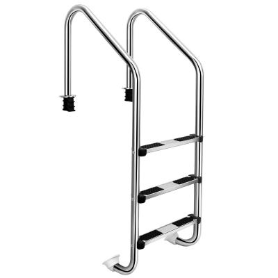 China Folding Ladders 4 Step Stainless Steel Pool Ladder With Handle for sale