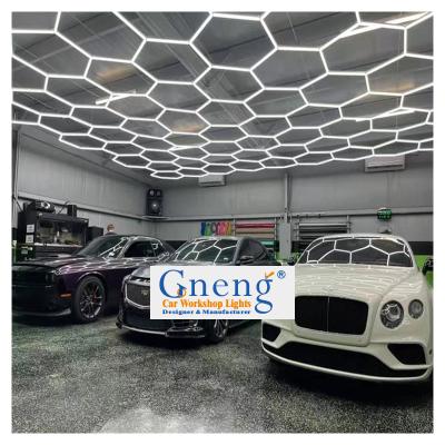 China Warehouse Gonengo Factory Direct Sale Transform Your Garage DIY Installed Shops Ceiling Hexagon LED Light Hexagon Retail Lighting Systems for sale