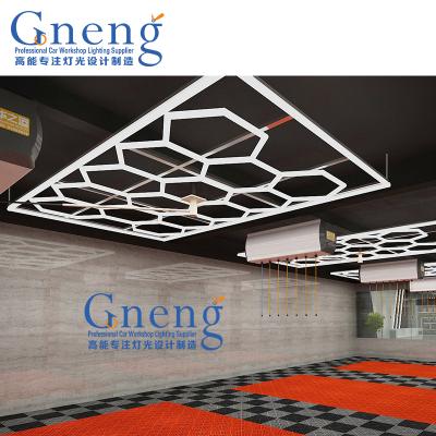 China Luxury high lumen hexagon led light easy installation led detailing lights for car showroom garage lamp for sale