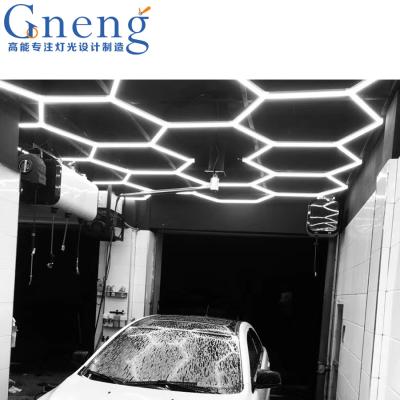 China High Quality One Step Connection Hexagon Led Light For Car Workshop Car Detailing Lights ZT/C202-8HEX for sale