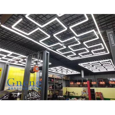 China DIY Assembling Light S Shaped Ceiling Garage Lights Linear Factory High Brightness Aluminum Car Housing Detailing Lights for sale