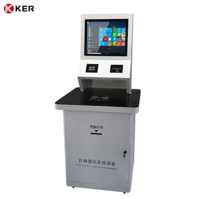 China Self Service Queue Kiosk Touch Screen Touch Printing Kiosk, Checkout Terminal Rfid Kiosk For Library for sale