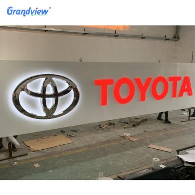 China Outdoor Led Wall Mount Metal Backlit Advertising Letter Sign 3D Channel Letters Show Logo Signboard for sale