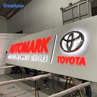 China Wall Mount Sign Logo Custom Shop Door Signs 3d Metal Channel Building Letters Signage For 4S Car Auto Shop for sale