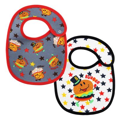 China Wholesale Free Traffic Custom Cute Animal Cotton Hamburg Cartoon Bibs BPA Factory Factory Waterproof Baby Bibs Set for sale