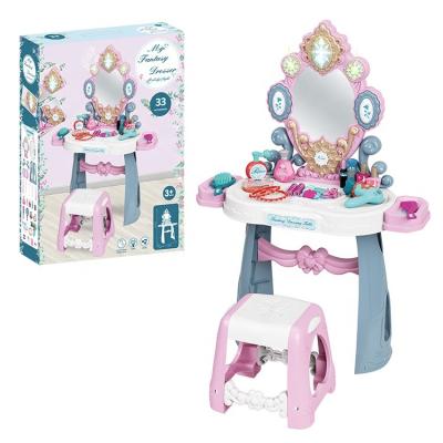 China Funny Happy Cabinet Sets Toys For Kids Girl With Light And Music Game Baby Dressing Table Kids Pretend Makeup Toy Set for sale