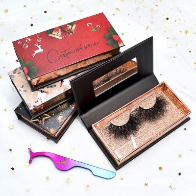 China Delicate wholesale 15mm 18mm 25mm fluffy tapered 3d short and long lshes 100% real siberian mink eyelash strips seller with customizd box for sale