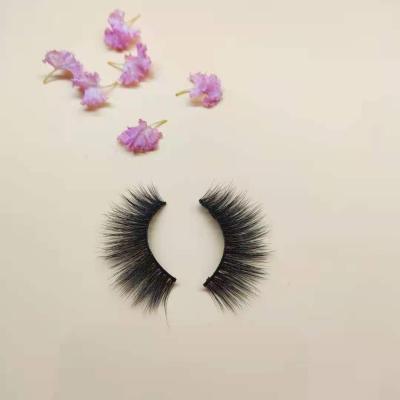 China 25-30 Times Wholesale False 13-20 Strip Natural Fluffy Tapered Mink Eyelashes Invisible With Purple Packaging Box for sale