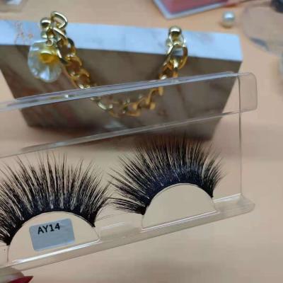 China 25-30 Times Wholesale False 13-20 Strip Natural Fluffy Tapered Mink Eyelashes Invisible With Purple Packaging Box for sale