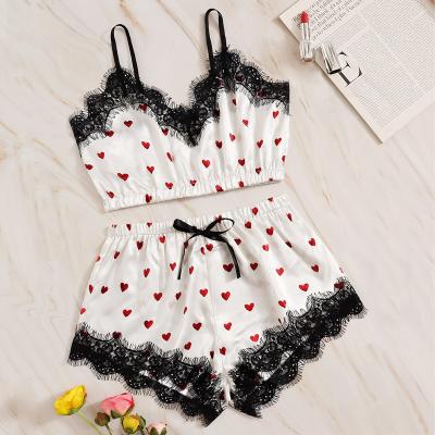 China P033 QUICK DRY satin strap lace bra set women underwear panties girls cute sexy lingerie shorts sets for women for sale