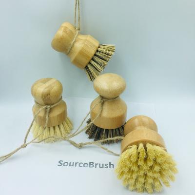 China Sustainable natural kitchen dish soap brush with natural bamboo wood sisal fiber eco brushes set for sale