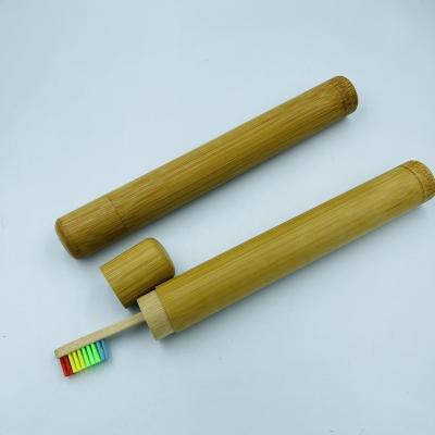 China Eco-friendly bamboo case for toothbrush natural organic bamboo holder with kraft box for sale