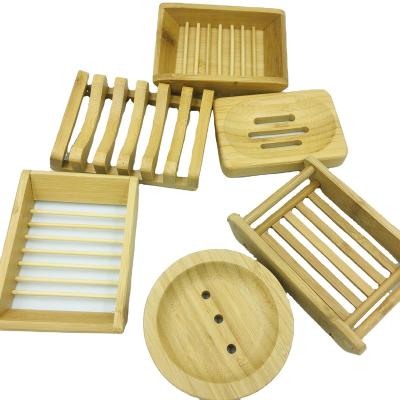 China Modern Bamboo Wood Home Craft Holder Natural Hand Craft Crate Soap Bathroom Dish Rack For Soap Sponge Scrubber for sale